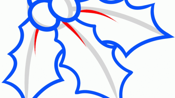 570x320 Easy Christmas Drawing How To Draw Christmas Holly Step Step