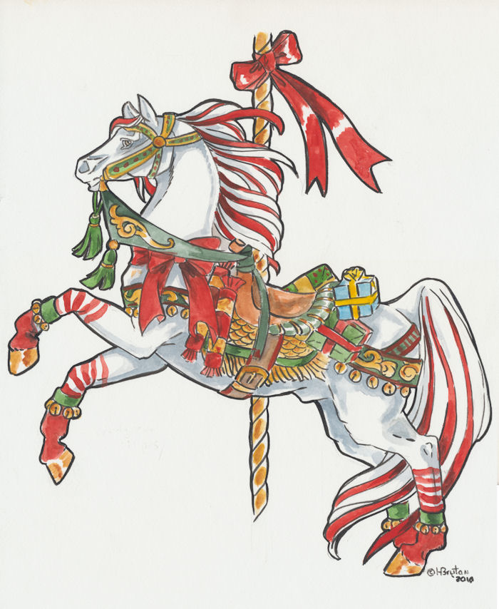 700x854 Cand Cane Carousel Horse By Hbruton