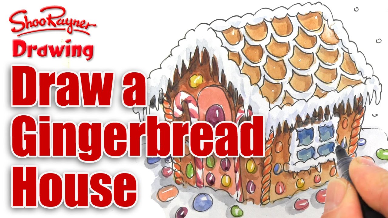 1280x720 How To Draw A Gingerbread House For Christmas