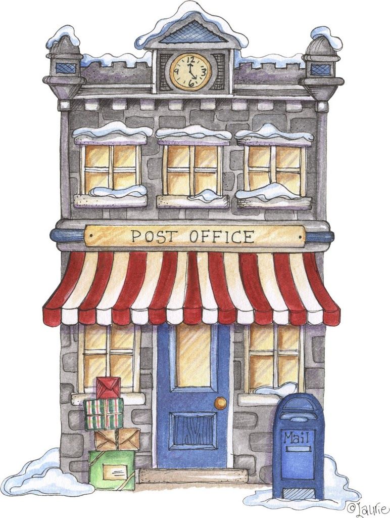772x1024 Post Office In Snow Snowman Penguins Winter Teaching Units
