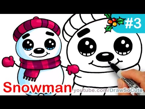480x360 How To Draw Snowman Cute Step By Step Easy Christmas Special