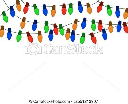 450x366 String Of Color Christmas Light Bulbs Isolated On Vector