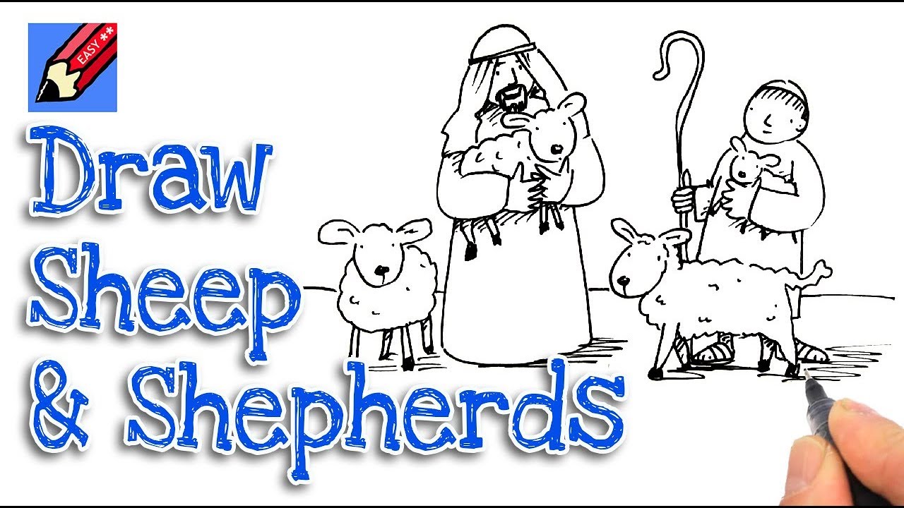 1280x720 How To Draw The Shepherds And Sheep Real Easy