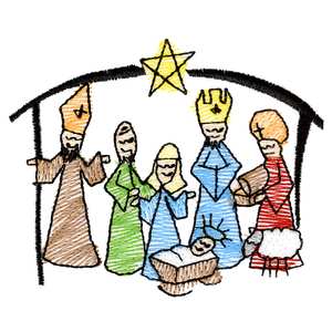 300x300 Simple Nativity Drawing Merry Christmas Amp Happy New Year Arts
