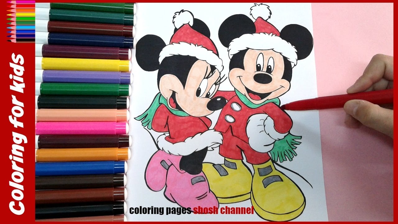 1280x720 Disney Christmas Coloring Pages ( Minnie Mickey Mouse )