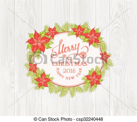 450x400 Christmas Mistletoe Branch Frame Drawing With Holiday Text Eps