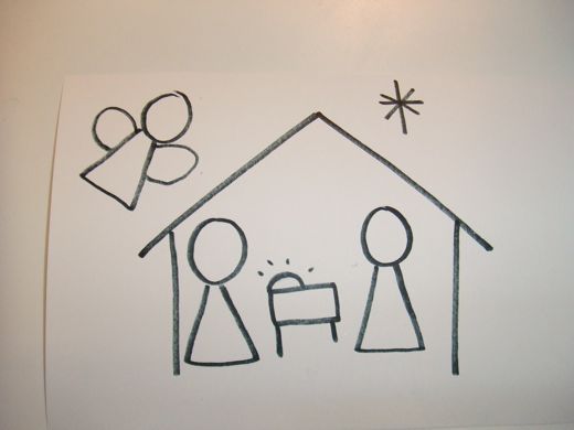520x390 How To Draw Nativity