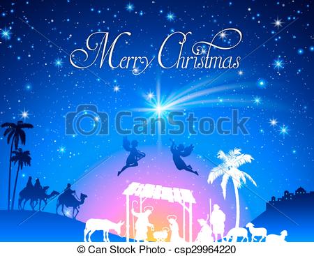 450x367 Vector Christmas Nativity Scene. High Detail Vector Nativity