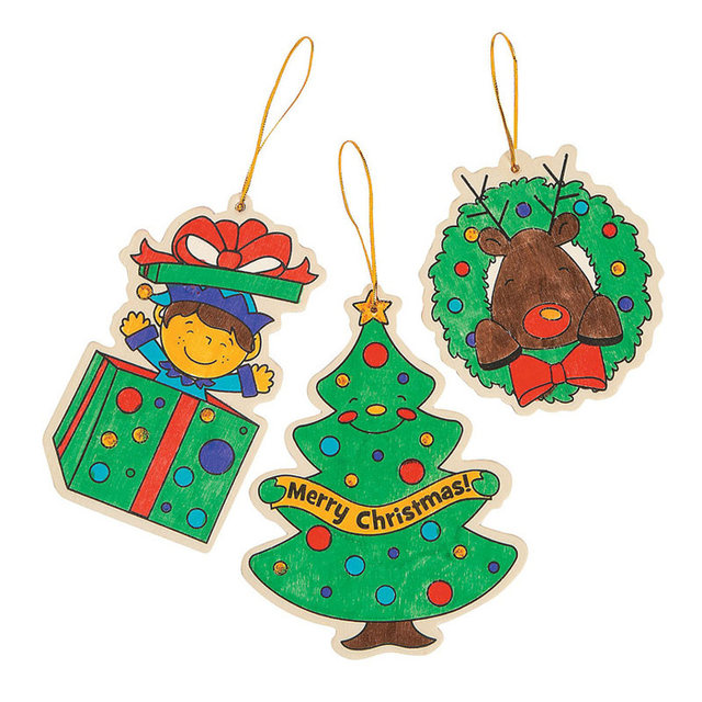 640x640 Online Shop 6pcslot.paint Unfinished Wood Christmas Tree Ornament