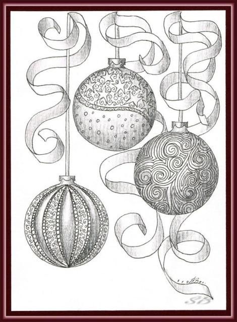 470x639 Christmas Ball Ornaments Drawing