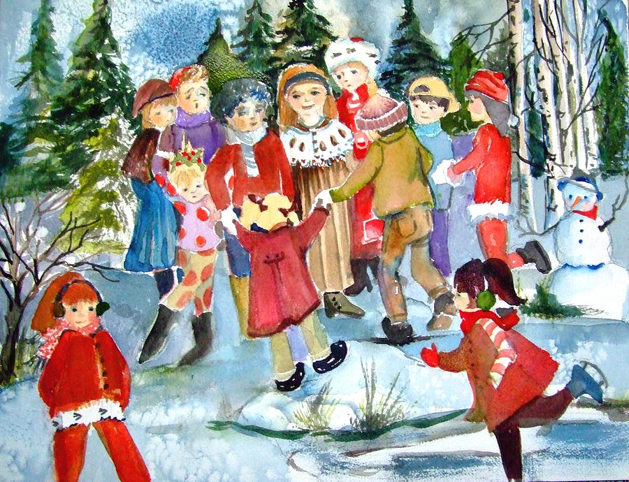 900x690 The Christmas Party Painting By Mindy Newman