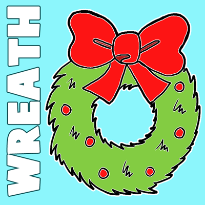 400x400 How To Draw Cartoon Christmas Wreaths