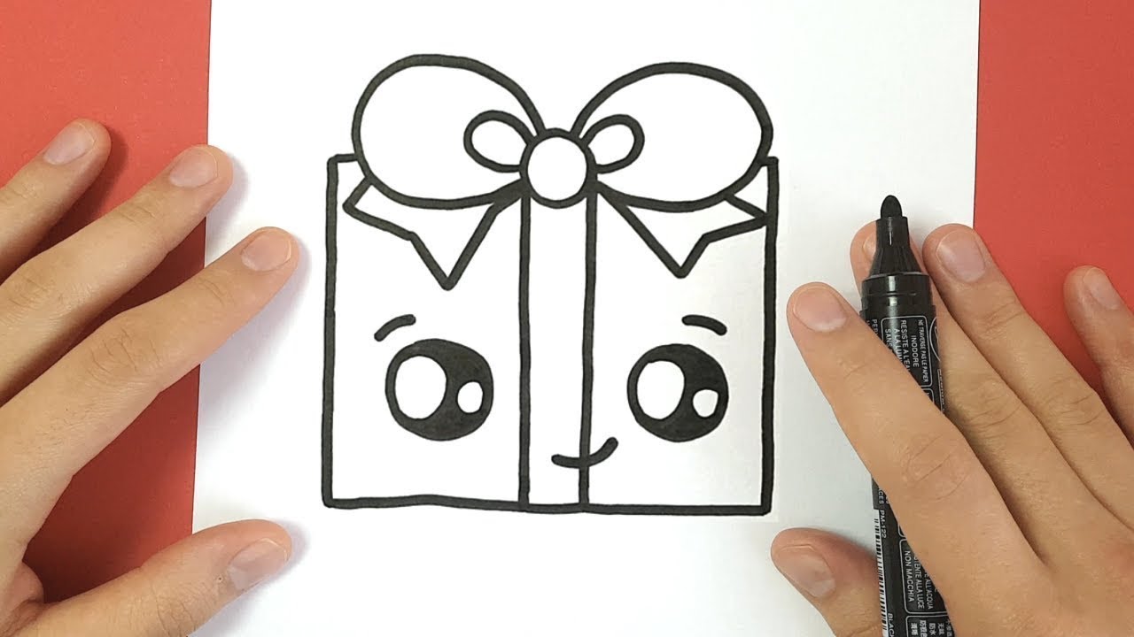 1280x720 How To Draw A Christmas Present Cute And Easy