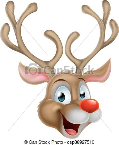 385x470 Cartoon Christmas Reindeer. An Illustration Of Santa Claus