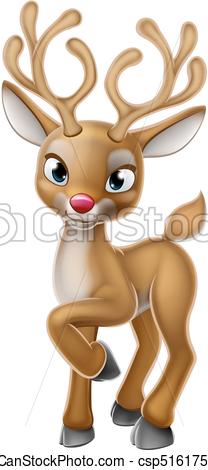 208x470 Christmas Reindeer Cartoon Character. A Cartoon Christmas