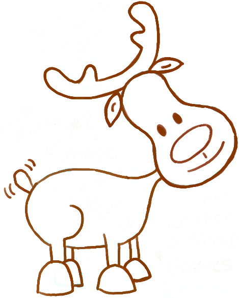 469x585 How To Draw A Cute Cartoon Reindeer For Christmas