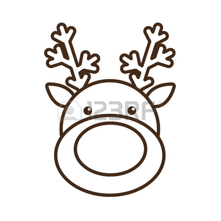450x450 Reindeer Christmas Animal Icon Vector Illustration Graphic Design
