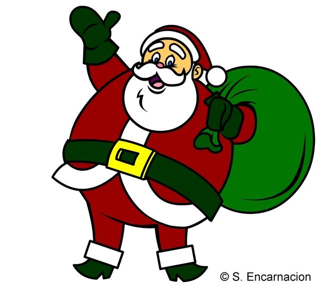 640x575 Santa Claus Images For Drawing In Colour
