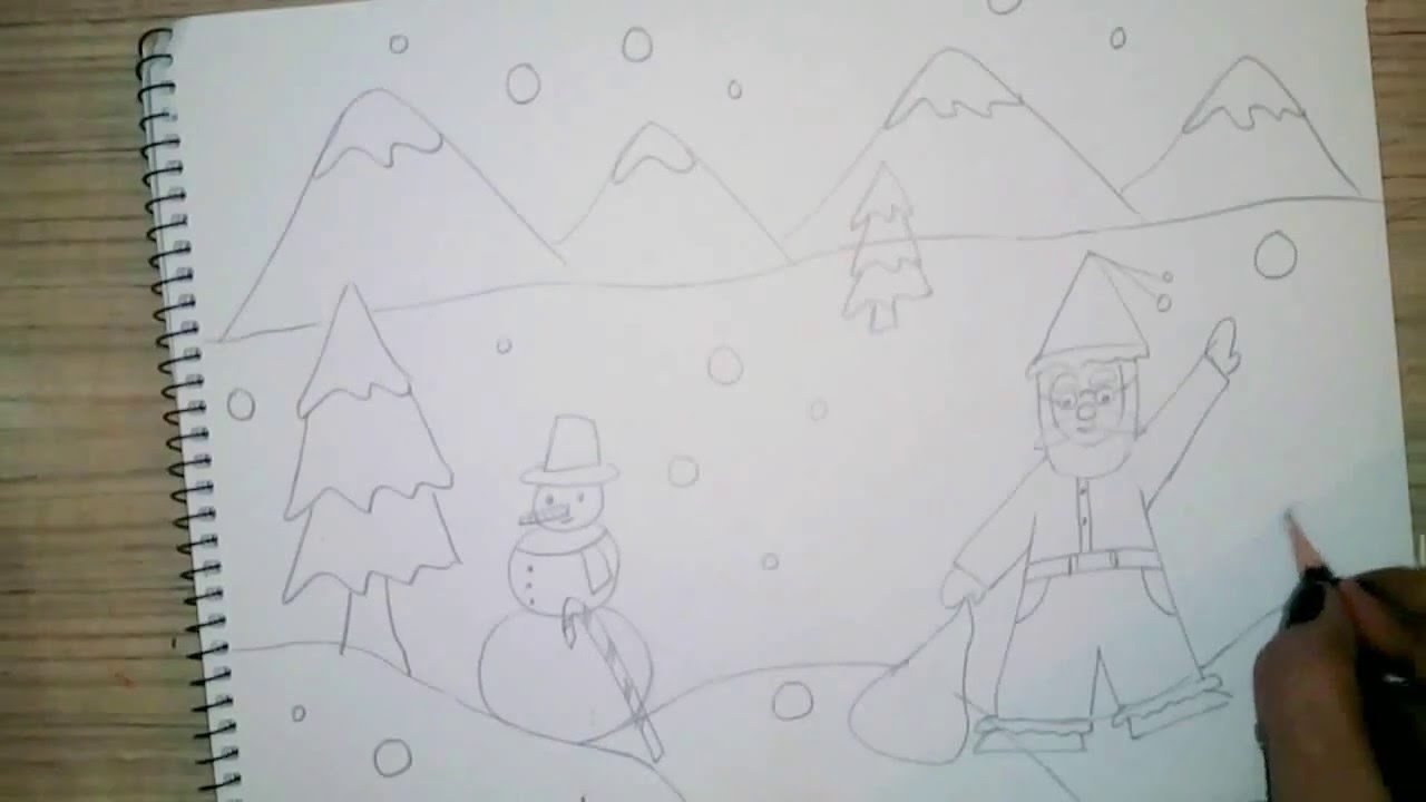 1280x720 How To Draw Christmas Scene For Kids