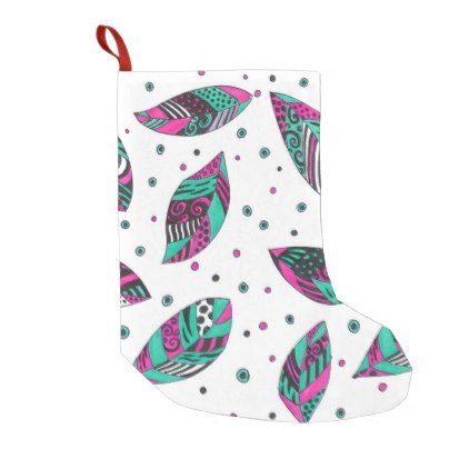422x422 Funky Pattern White Small Christmas Stocking