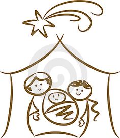 236x271 Black And White Nativity Sketch Holy Family, Outlines And Minimal