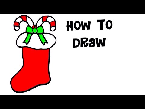 480x360 Learn How To Draw A Christmas Stocking Sock Candy Canes Kids