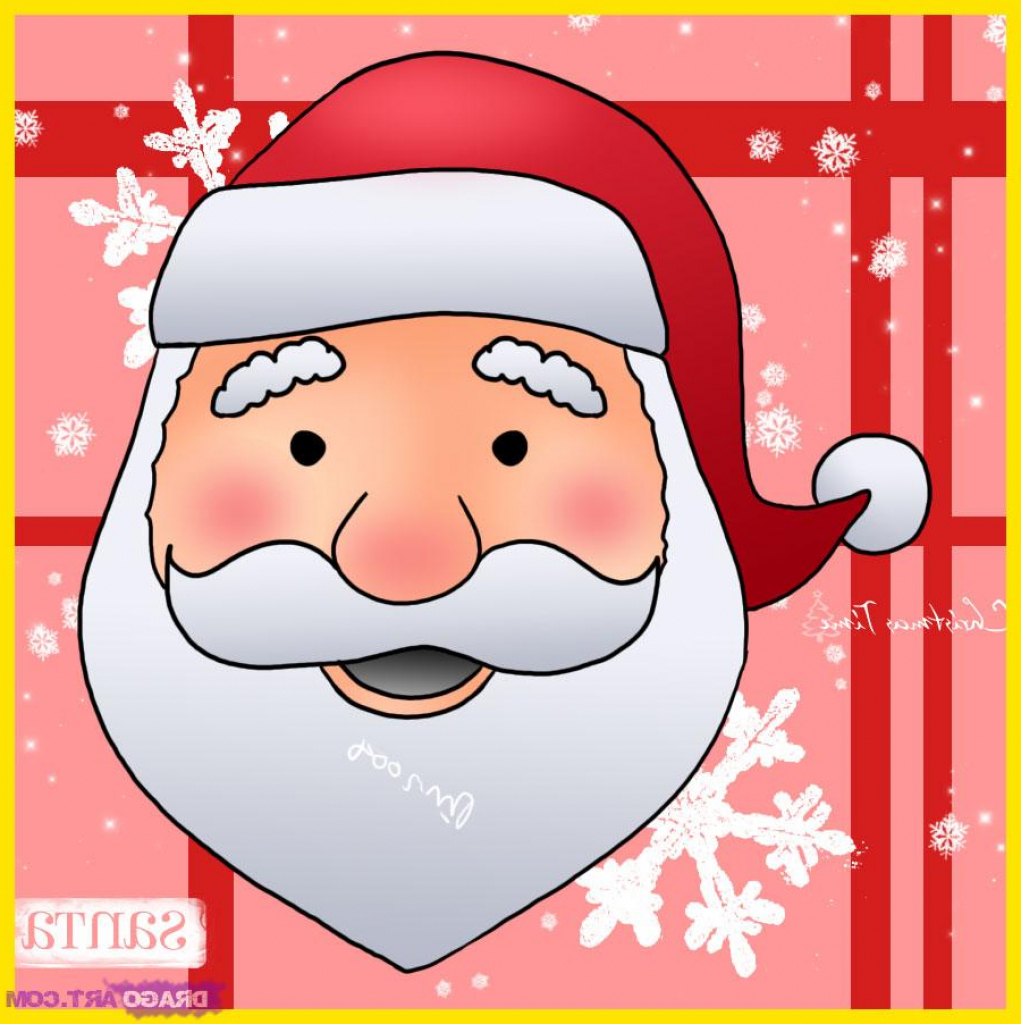 1021x1024 Simple Santa Drawing How To Draw A Santa Face Step Step Christmas