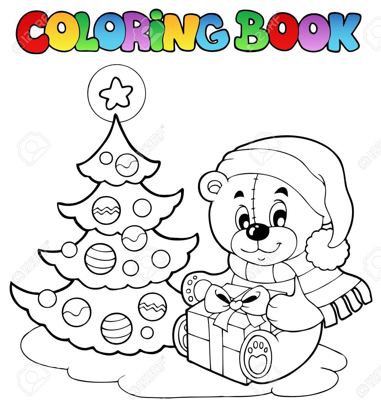 1212x1300 Coloring Book Christmas Teddy Bear