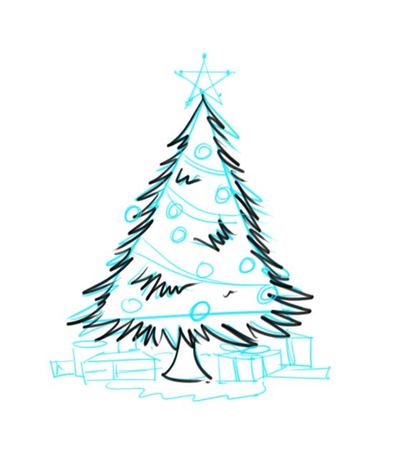 550x643 How To Draw A Christmas Tree