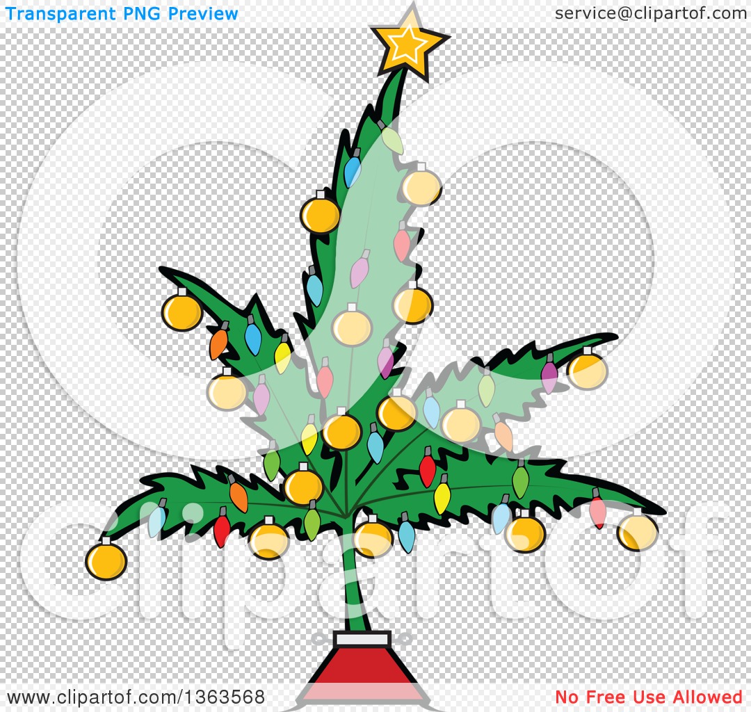 1080x1024 Clipart Of A Cartoon Marijuana Pot Leaf Weed Christmas Tree