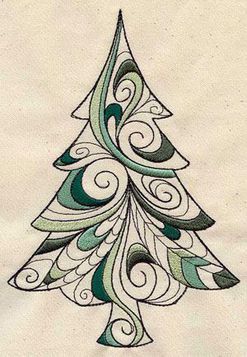 247x357 Doodle Evergreen. This Is An Embroidery Design, But Looks Like
