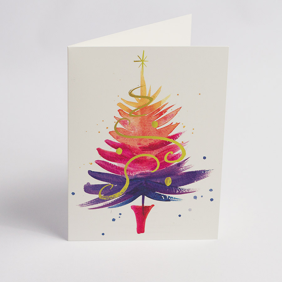 900x900 Eclectic Greeting Christmas Card Design With White Plain Paper