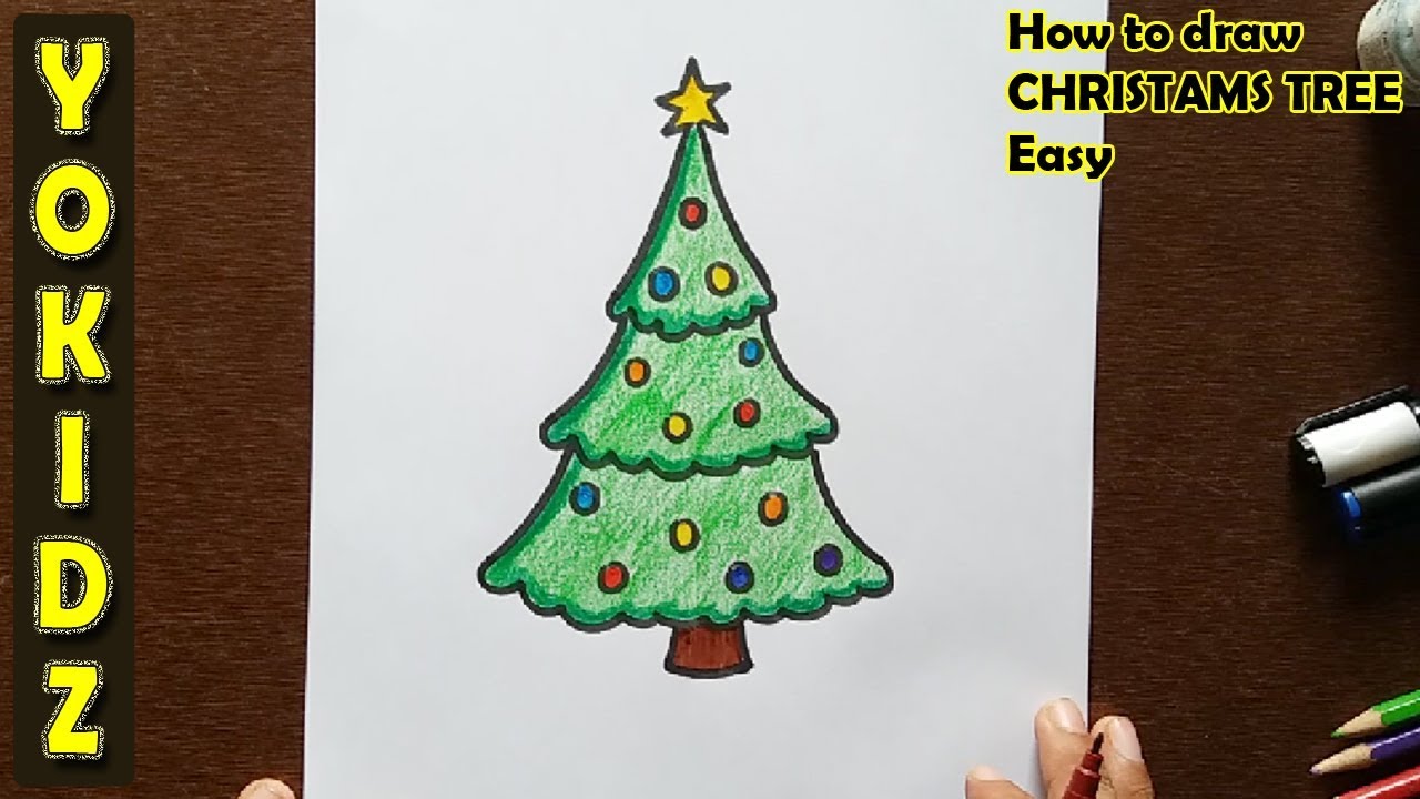 1280x720 How To Draw A Christmas Tree Easy