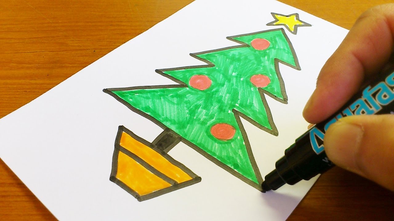 1280x720 Very Easy ! How To Draw A Christmas Tree