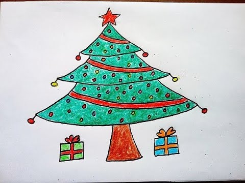 480x360 How To Draw Christmas Tree Easy For Kids. Christmas Drawing