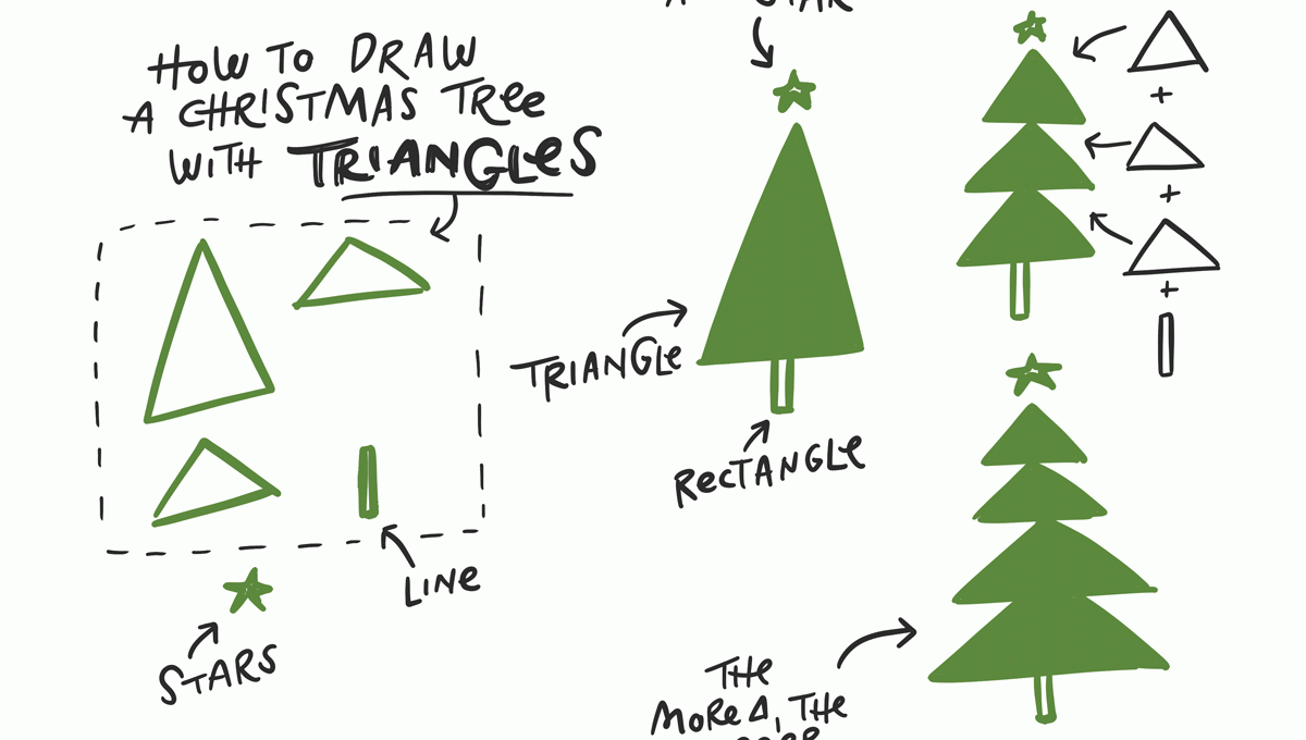 1200x680 Three Simple Ways How To Draw A Christmas Tree