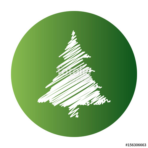 500x500 Christmas Tree Drawing White Style Vector Illustration. Stock