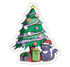 236x226 Santa Cat Under A Christmas Tree Phone Case. This Is A Drawing
