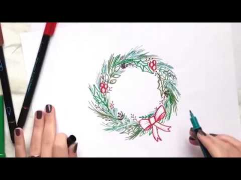 480x360 Step By Step How To Draw A Holiday Wreath