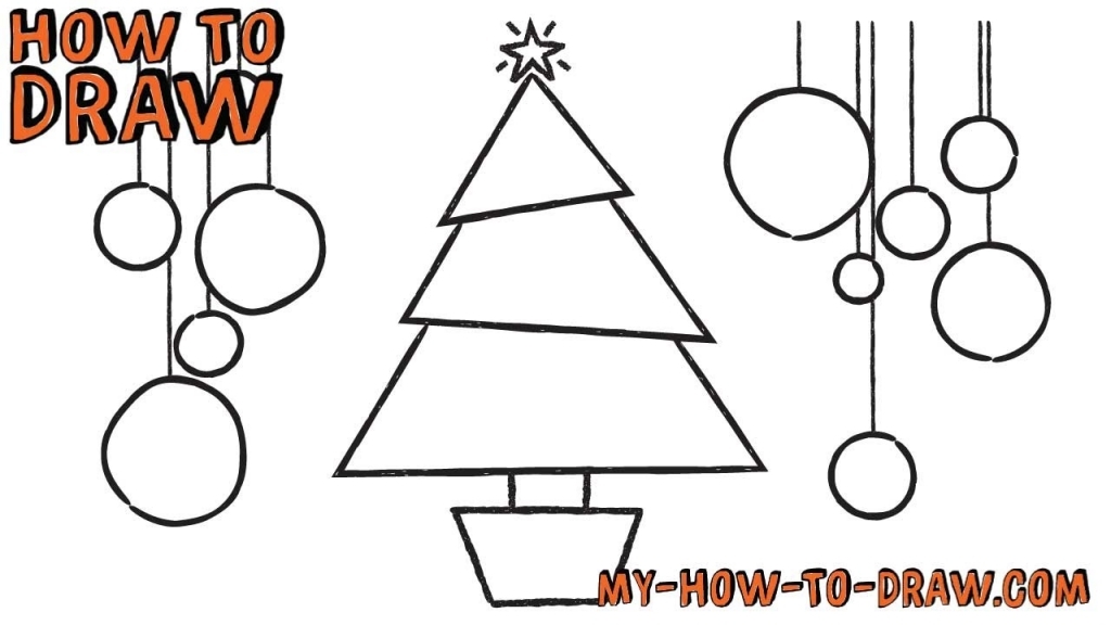 1024x576 Easy Christmas Drawing How To Draw A Christmas Tree Card Easy Step