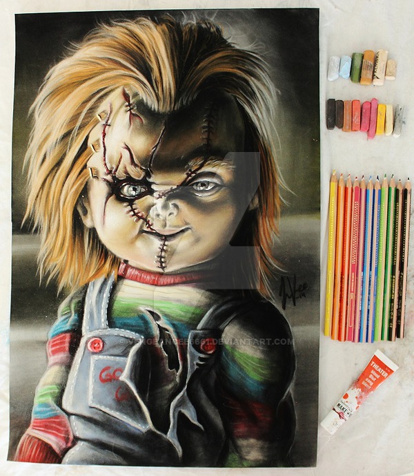 600x689 Chucky Drawing By Vengeancee6661