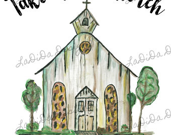 340x270 Church Drawing Etsy