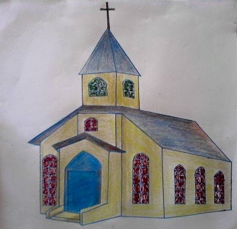 484x467 How To Draw A Church 8 Steps (With Pictures)