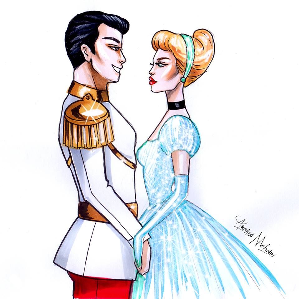 Cinderella And Prince Charming Drawing at GetDrawings | Free download