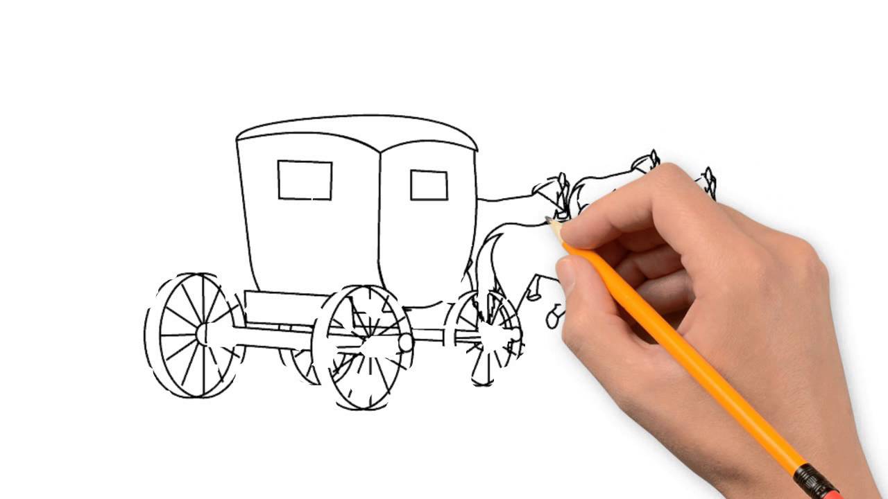 1280x720 Carriage Nature Pencil To Draw Step By Step