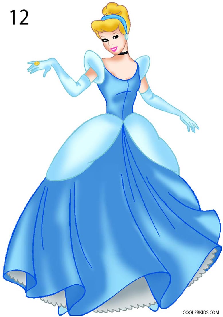 778x1106 How To Draw Cinderella (Step By Step Pictures) Cool2bkids