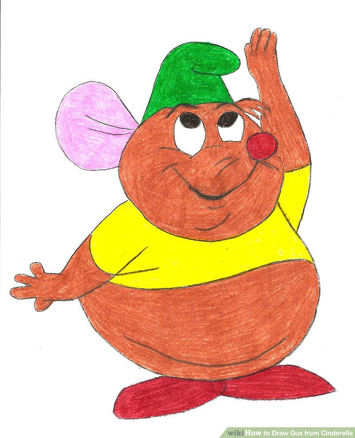 728x897 How To Draw Gus From Cinderella 8 Steps (With Pictures)