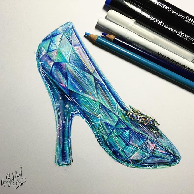640x640 Awesome Cinderella Slipper Drawing!