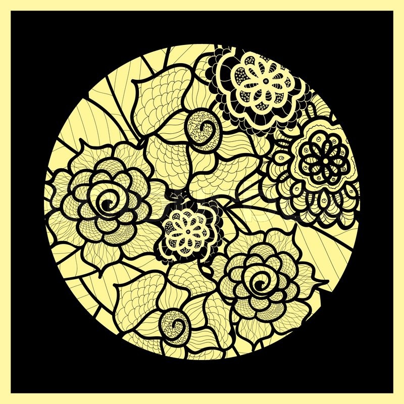 800x800 Circle Background. Ornamental Decorative Drawing. Vector Artwork