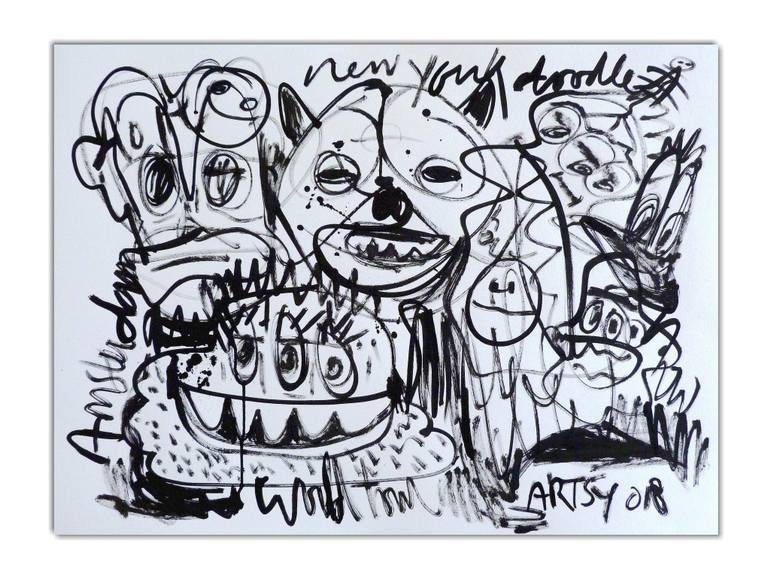 770x582 Saatchi Art Happy Family Drawing By Mister Artsy Graffiti Street